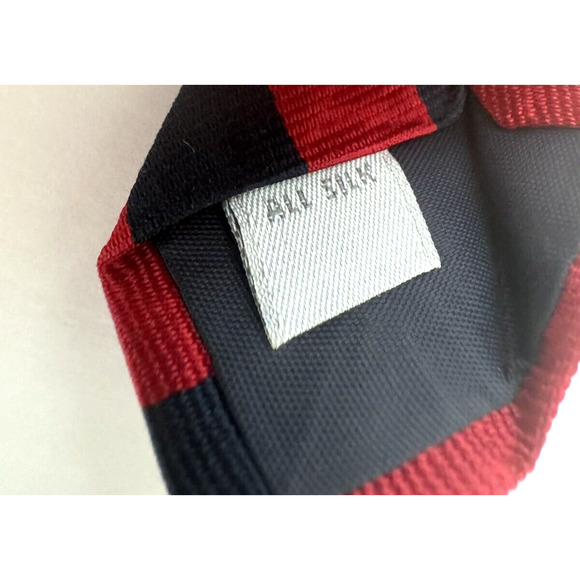 LONDONDERRY REPP RED & NAVY 100% SILK MEN'S TIE FROM & MADE IN LONDON - Picture 5 of 5